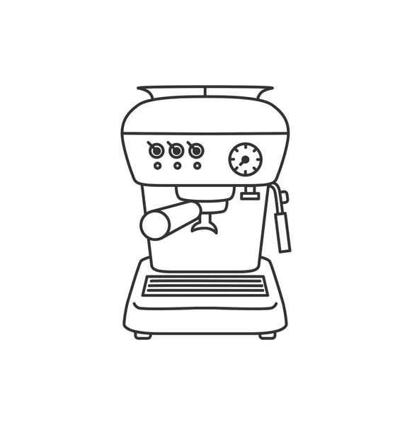 Concetto di illustrazione vettoriale della macchina da caffè. Nero su sfondo bianco — Vettoriale Stock