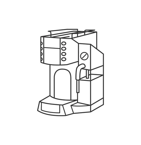 コーヒー マシンのベクトル イラスト概念。白地に黒 — ストックベクタ