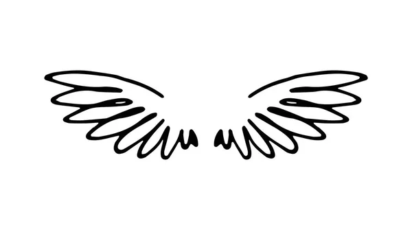 Vetor mão desenhada ilustração de asas sobre fundo branco . —  Vetores de Stock