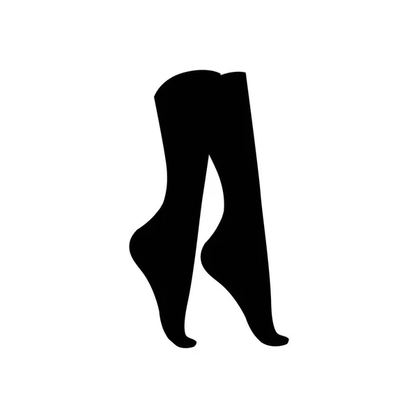 Vektorové ilustrace koncept žen ponožky silueta. Ikona na bílém pozadí — Stockový vektor