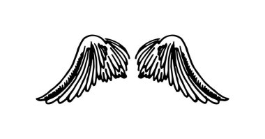 Vektör el kanat çizilen illüstrasyon