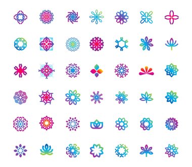 Soyut zarif çiçek logo simge vektör tasarımı. Evrensel yaratıcı premium sembolü. Zarif mücevher vektör işareti çizim.