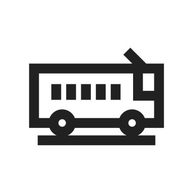 Otobüs Ulaşım simge vektör illüstrasyon kavramı. Beyaz arka planda siyah