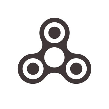 Spinner Icon - stres kabartma dikkat süresi iyileştirilmesi için oyuncak kıpır. Gri renkle doldurulmuş. İzole vektör çizim.