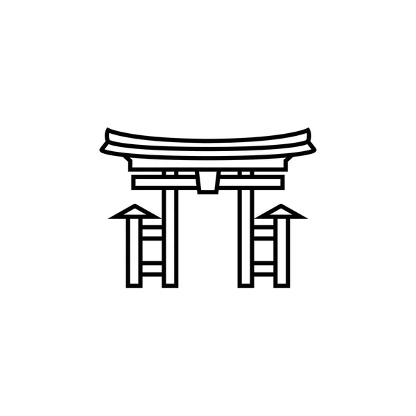 Aziatische Japan Pagoda toren vectorillustratie pictogram geïsoleerd. — Stockvector