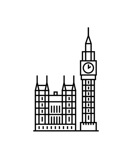 Big ben icône de l'horloge de Londres. illustration vectorielle de conception signe . — Image vectorielle