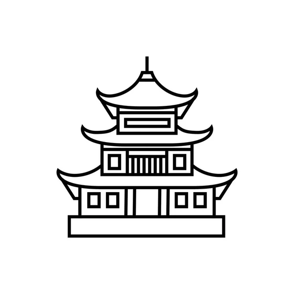 Ázsiai Pagoda torony vector icon elszigetelt illusztráció — Stock Vector