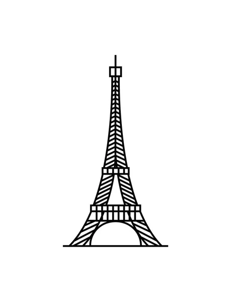 Eiffelova věž černé na bílém pozadí obrázek vektor — Stockový vektor