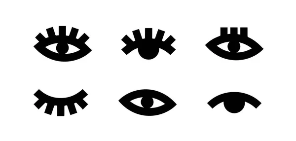 Concetto di illustrazione vettoriale di Eye. Nero su sfondo bianco — Vettoriale Stock