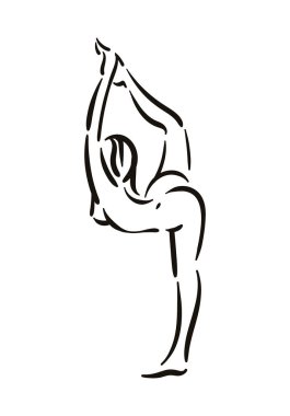 Yoga resimde beyaz backgroundrelax üzerinde poz ve meditasyon. Sağlıklı bir yaşam tarzı. Denge eğitim.