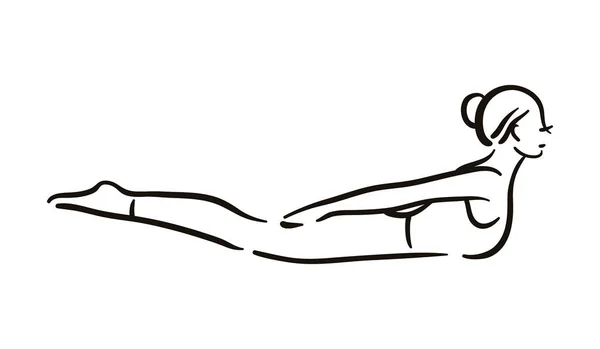 Yoga posa illustrazione su sfondo biancoRilassarsi e meditare. Uno stile di vita sano. Equilibrio . — Vettoriale Stock