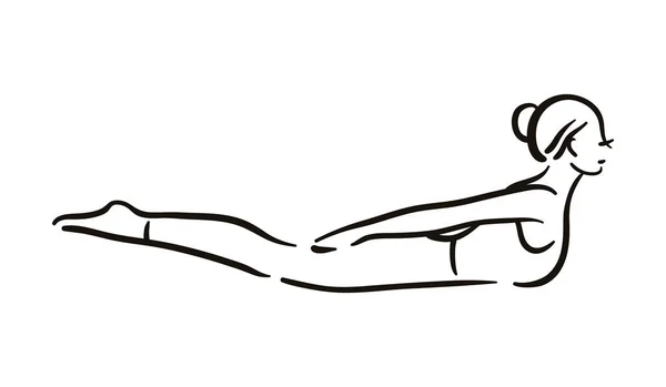 Yoga Pose Illustration auf weißem Hintergrund entspannen und meditieren. Gesunder Lebensstil. Gleichgewichtstraining. — Stockvektor