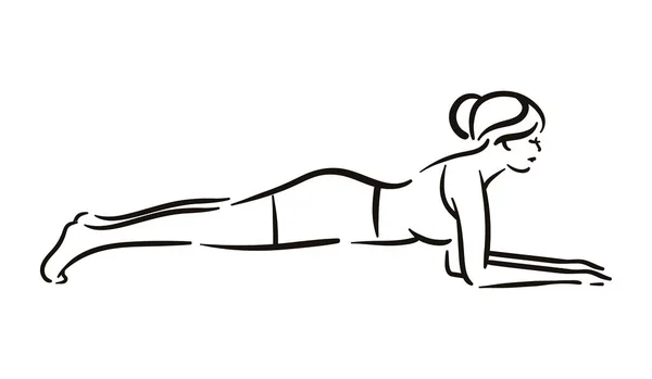 Yoga Pose Illustration auf weißem Hintergrund entspannen und meditieren. Gesunder Lebensstil. Gleichgewichtstraining. — Stockvektor