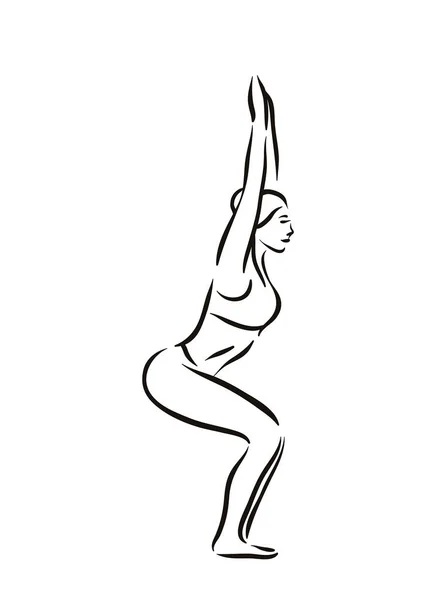 Yoga vormen illustratie op witte backgroundrelax en mediteren. Gezonde levensstijl. Evenwicht opleiding. — Stockvector