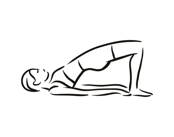 Yoga Pose Illustration auf weißem Hintergrund entspannen und meditieren. Gesunder Lebensstil. Gleichgewichtstraining. — Stockvektor