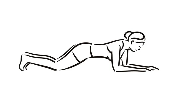 Yoga posa illustrazione su sfondo biancoRilassarsi e meditare. Uno stile di vita sano. Equilibrio . — Vettoriale Stock