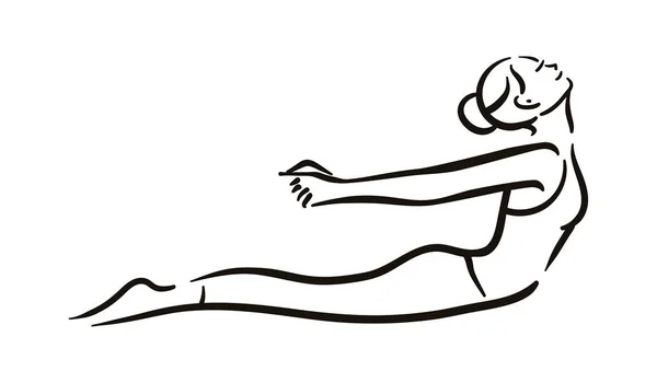Yoga pose illustration on white backgroundRelax and meditate. Healthy lifestyle. Balance training. — Stock Vector