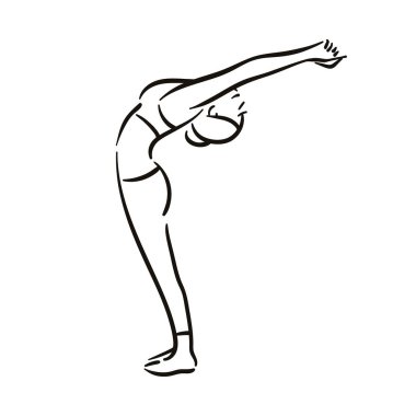 Yoga resimde beyaz backgroundrelax üzerinde poz ve meditasyon. Sağlıklı bir yaşam tarzı. Denge eğitim.