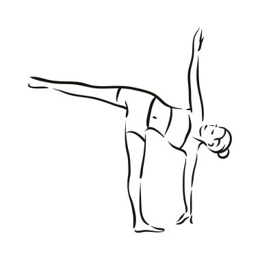 Yoga resimde beyaz backgroundrelax üzerinde poz ve meditasyon. Sağlıklı bir yaşam tarzı. Denge eğitim.