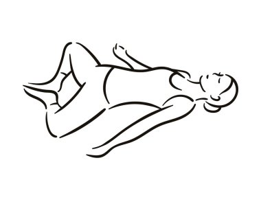 Yoga resimde beyaz backgroundrelax üzerinde poz ve meditasyon. Sağlıklı bir yaşam tarzı. Denge eğitim.