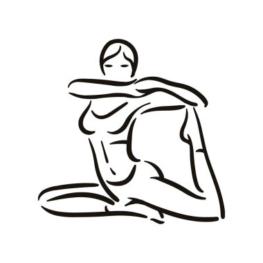 Yoga resimde beyaz backgroundrelax üzerinde poz ve meditasyon. Sağlıklı bir yaşam tarzı. Denge eğitim.