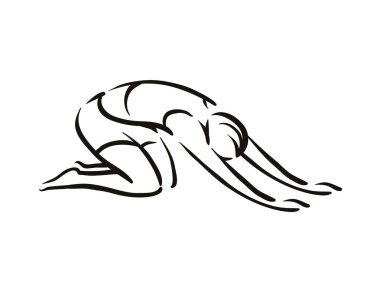 Yoga resimde beyaz backgroundrelax üzerinde poz ve meditasyon. Sağlıklı bir yaşam tarzı. Denge eğitim.