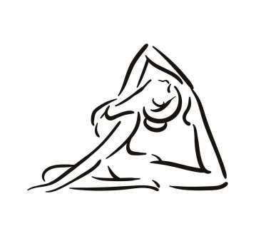 Yoga resimde beyaz backgroundrelax üzerinde poz ve meditasyon. Sağlıklı bir yaşam tarzı. Denge eğitim.