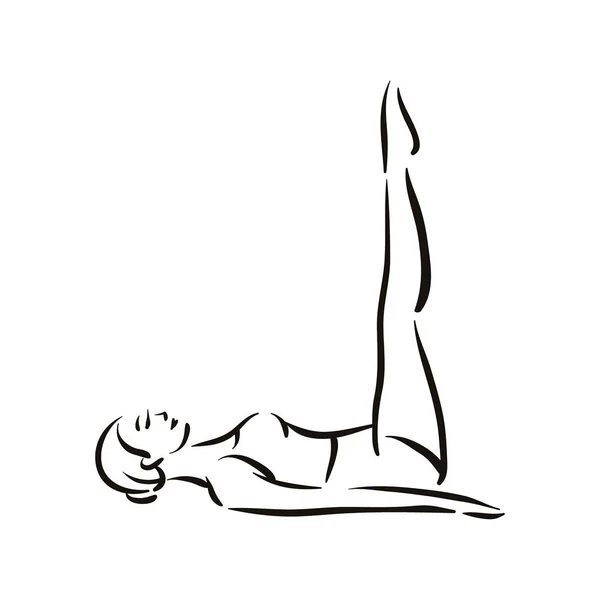 Yoga pose illustration sur fond blancDétendez-vous et méditez. Mode de vie sain. Formation équilibrée . — Image vectorielle