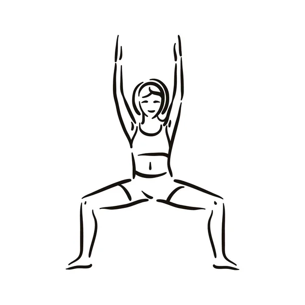 Yoga vormen illustratie op witte backgroundrelax en mediteren. Gezonde levensstijl. Evenwicht opleiding. — Stockvector