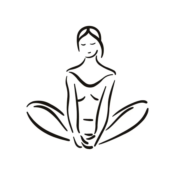 Yoga pose ilustración sobre fondo blancoRelájate y medita. Estilo de vida saludable. Formación de equilibrio . — Vector de stock