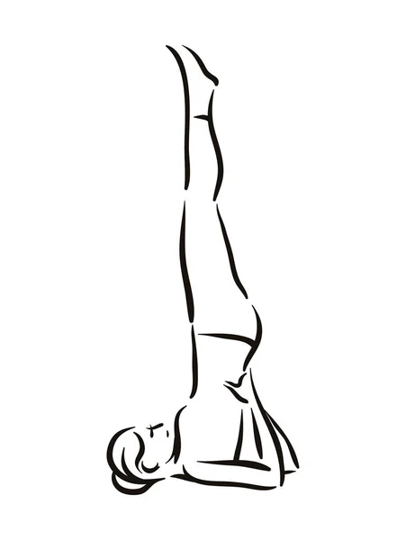 Yoga posa illustrazione su sfondo biancoRilassarsi e meditare. Uno stile di vita sano. Equilibrio . — Vettoriale Stock