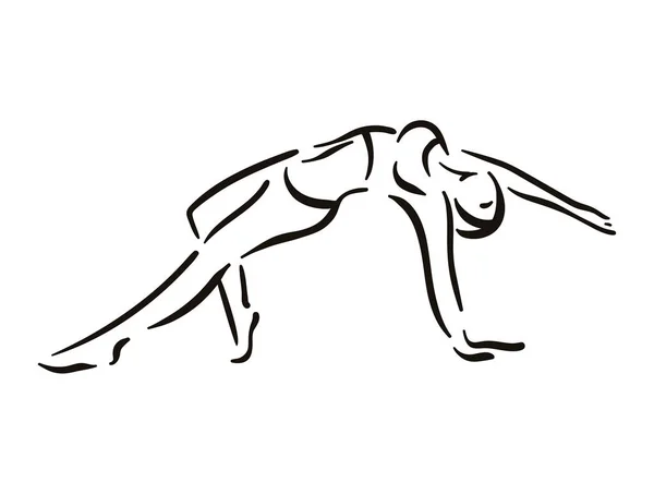 Yoga pose illustration sur fond blancDétendez-vous et méditez. Mode de vie sain. Formation équilibrée . — Image vectorielle