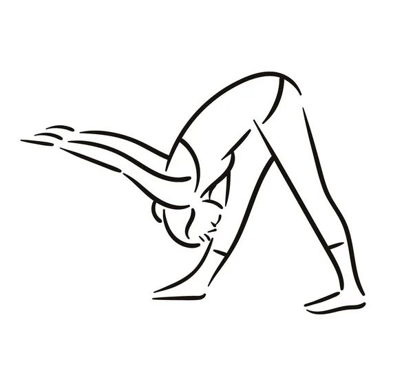 Yoga posituren illustration på vit backgroundrelax och meditera. Hälsosam livsstil. Balansträning. — Stock vektor