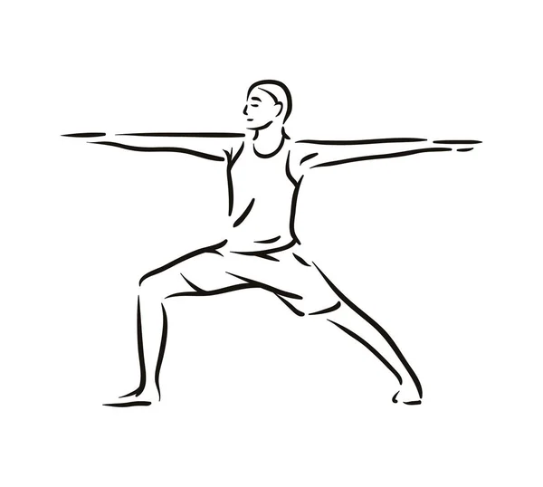 Jóga představovat ilustrace na bílých backgroundrelax a meditovat. Zdravý životní styl. Bilance školení. — Stockový vektor