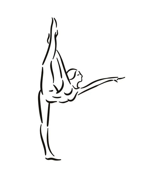 瑜伽姿势插图在白色的背景放松和冥想。健康的生活方式。平衡训练. — 图库矢量图片