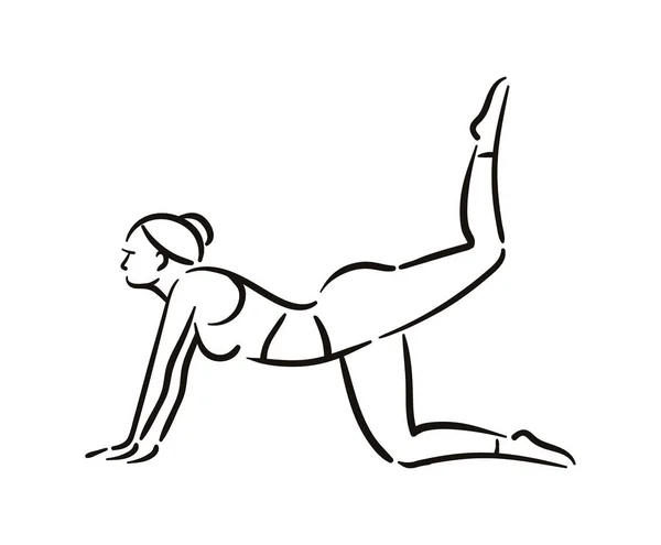 Yoga posa illustrazione su sfondo biancoRilassarsi e meditare. Uno stile di vita sano. Equilibrio . — Vettoriale Stock