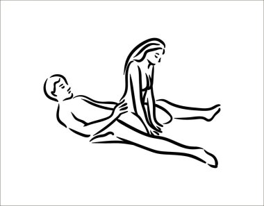 Kama sutra cinsel poz. Seks adam ve kadın örnek teşkil etmektedir.