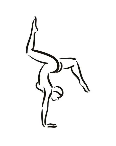 Yoga pose illustration on white backgroundRelax and meditate. Healthy lifestyle. Balance training. — Stock Vector
