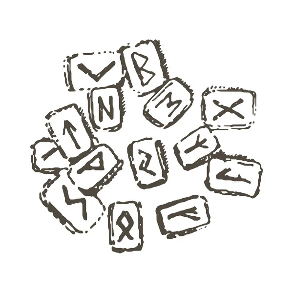 Conceito de ilustração vetorial do ícone do item Runes. Preto sobre fundo branco — Vetor de Stock