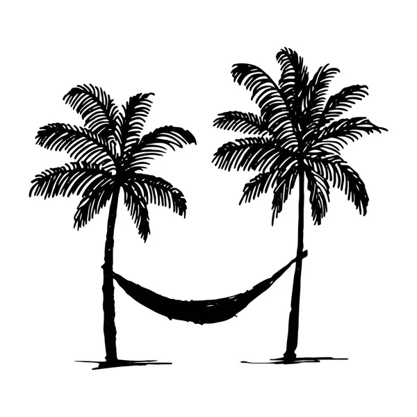 Vektor handgezeichnete Skizze der Palm Logo Illustration auf weißem Hintergrund — Stockvektor