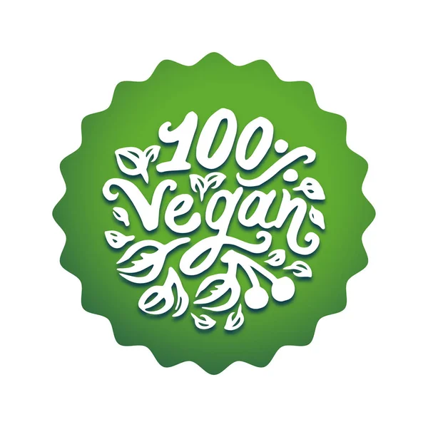 Concepto de ilustración vectorial del icono de letras verdes de palabra vegana . — Vector de stock