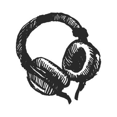 Vektör illüstrasyon kavramı kulaklıklar el boğulmak resimde beyaz arka plan üzerinde