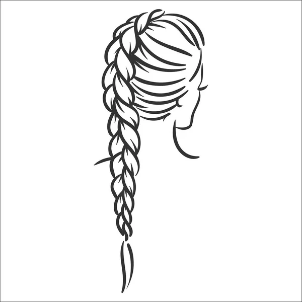 传染媒介例证概念妇女发型例证在白色背景 — 图库矢量图片