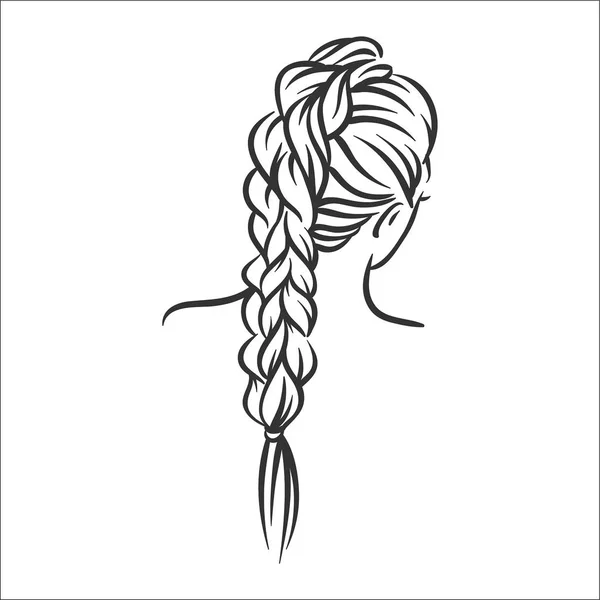 Vetor ilustração conceito de mulher penteado ilustração no fundo branco — Vetor de Stock