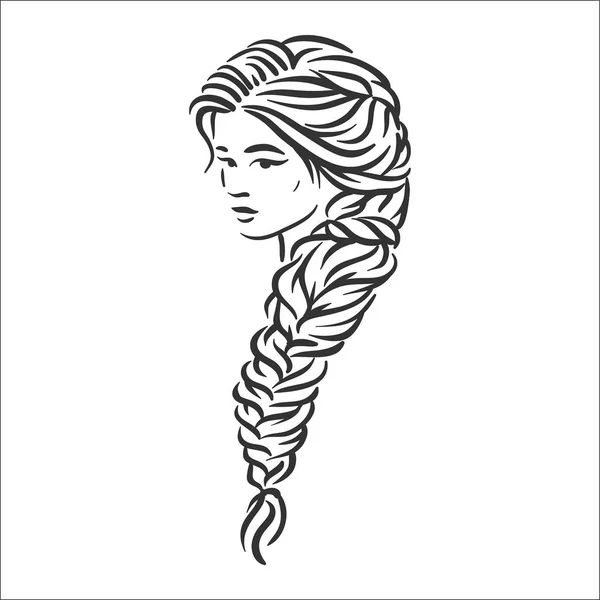 Illustration vectorielle concept de coiffure femme illustration sur fond blanc — Image vectorielle