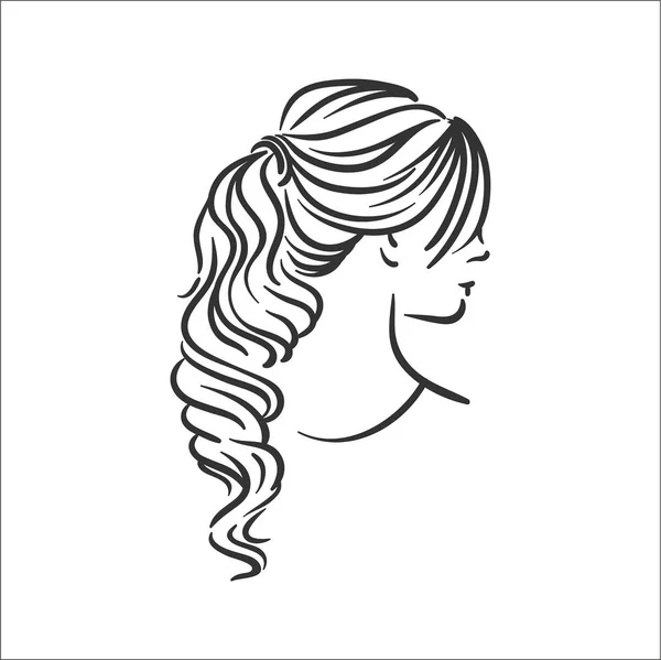 Illustration vectorielle concept de coiffure femme illustration sur fond blanc — Image vectorielle