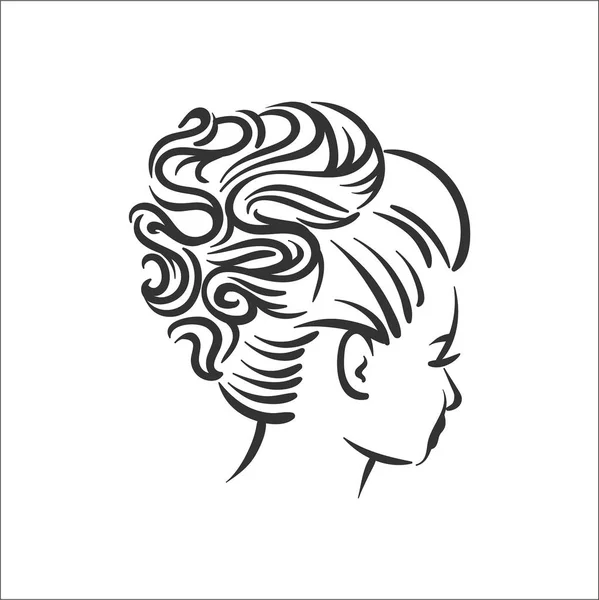 Ilustración vectorial concepto de mujer peinado ilustración sobre fondo blanco — Vector de stock