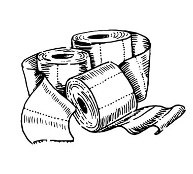 Tuvalet kağıdı el vektör illüstrasyon kavramı boğulmak resimde beyaz arka plan üzerinde