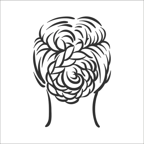 Ilustración vectorial concepto de mujer peinado ilustración sobre fondo blanco — Vector de stock