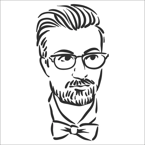 Conceito de ilustração vetorial da ilustração de arte da linha Hipster sobre fundo branco — Vetor de Stock